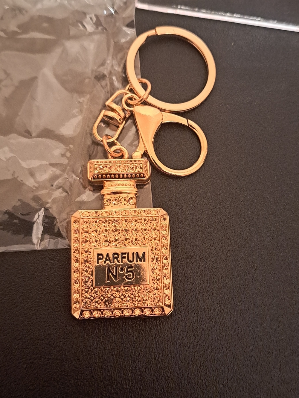Gold Parfum No.5 Bottle Keychain - charm NWOT
